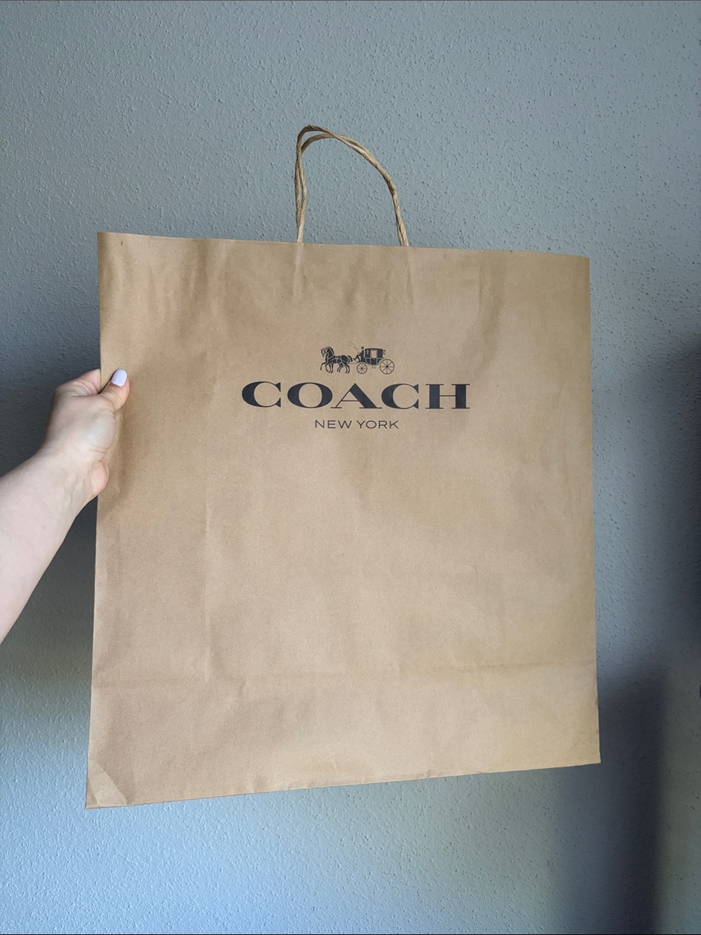 Coach New York Giant Large Brown Paper Tote with Black Logo